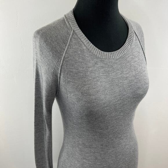 LULULEMON Sunshine Coast Long Sleeve Heathered Gray Boolux Cashmere Knit 2 XS - Picture 4 of 7